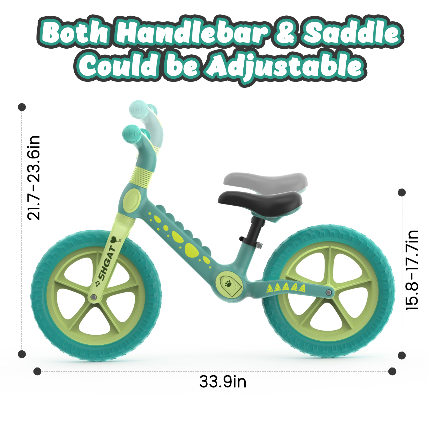 JoyStone 10-Inch Green Balance Bike for Toddlers 18+ Months photo 5