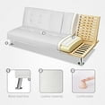 thumbnail image 5 of Vineego Modern Sofa Bed Faux Leather Couch Convertible Futon with Two Cupholders, White, 5 of 8