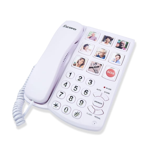 Teléfono fijo Excelltel Big Button para personas mayores EX-LD-858HF