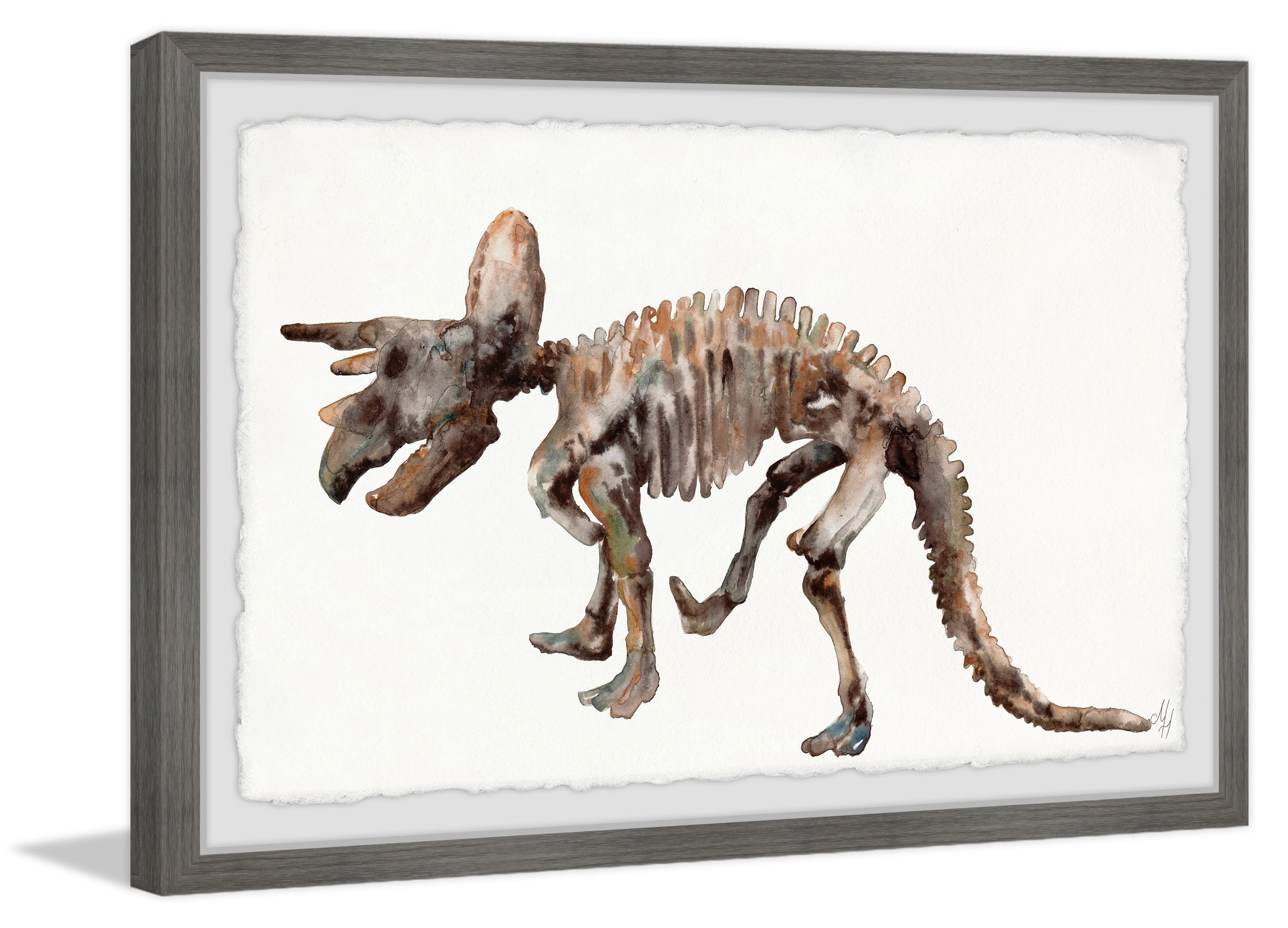 Marmont Hill Triceratops Skeleton Framed Wall Art