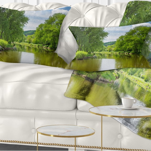 Designart Beautiful Summer with Green Grass - Landscape Printed Throw Pillow - 12x20