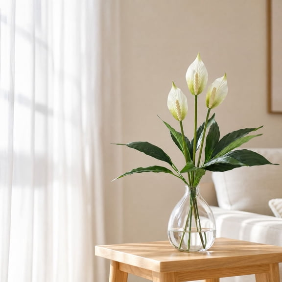 18.5in Realistic Artificial Plant, Faux Flowers for Outdoor Garden Decoration, No Watering Needed, Plastic(Not Include Pot)