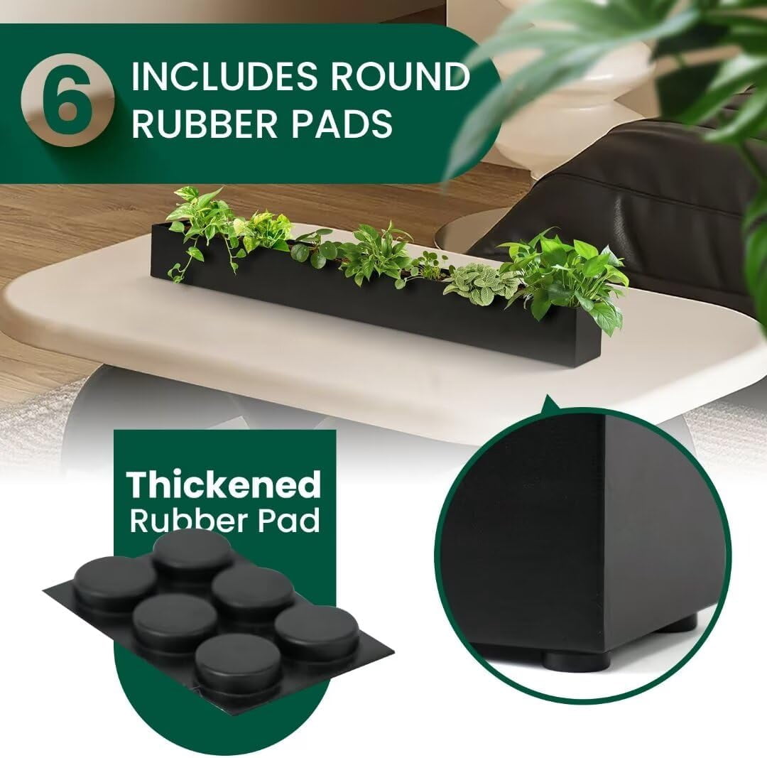 32" Trough Rectangle Planter Window Sill Planter Box Long Window Planters Modern Galvanized Steel Succulent Planter Black Metal Windowsill Pot for Indoor Plants Herb Table Home Outdoor