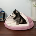 thumbnail image 6 of FurHaven Pet Products Faux Sheepskin Memory Top Snuggery Burrow Pet Bed for Dogs & Cats - Pink, 44" Base, 6 of 13