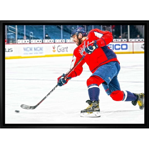 Frameworth Alex Ovechkin 20x29 Canvas Framed Capitals Shooting