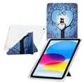 thumbnail image 1 of Case for iPad 6th / 5th Generation 9.7 inch Case (2018/2017), iPad Air 2 & 1 (2014/2013) Drawing Pattern Y-Fold Standing Case Clear Back with Landscape Portrait Mode Pencil Holder & Auto Sleep, 1 of 10