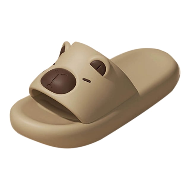 Couples Slippers Summer Indoor Outdoor Home Slide Sandals Cute Animal Design EVA Material Non Slip Flat Heel