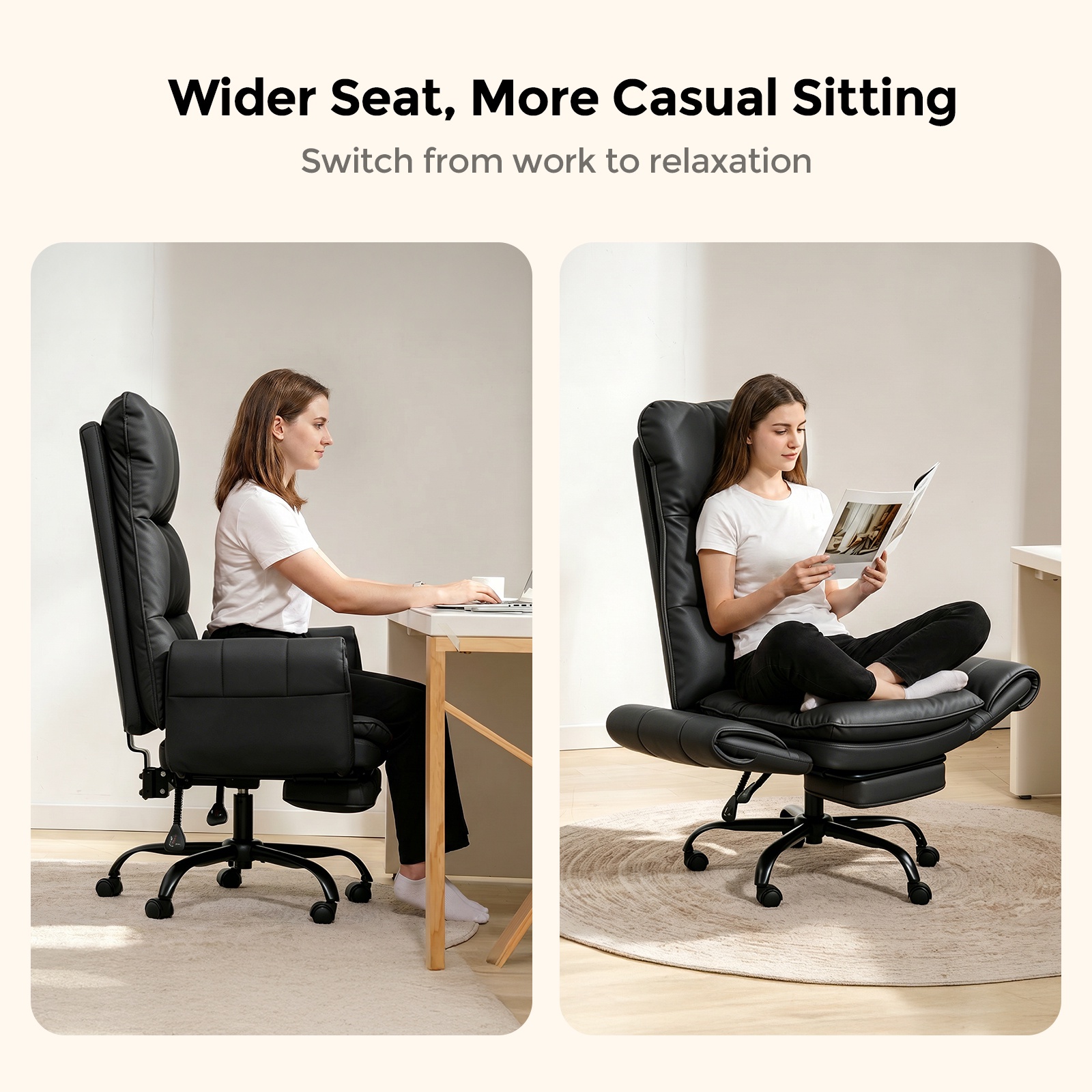 Patbrela Big and Tall Office Chair, Black photo 3