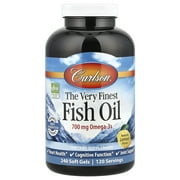Carlson Labs The Very Finest Fish Oil Softgels, Lemon, 1000 Mg, 240 Ct