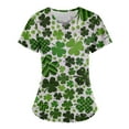 thumbnail image 4 of gakvbuo St. Patrick's Day Scrubs Tops For Women Plus Size Working Uniform With Pocket V-Neck Work Utility&Safety Tops Nursing Uniform Printed Worker Protective Working Uniform Shirts, 4 of 5