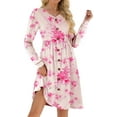 thumbnail image 3 of Fantaslook Long Sleeve Dresses for Women V Neck Casual Fall Dress Button Floral Midi Dresses with Pockets, 3 of 9