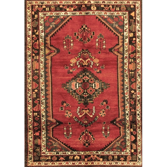 Ahgly Company Indoor Rectangle Persian Brown Traditional Area Rugs, 5' x 7'