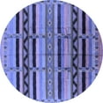 thumbnail image 1 of Ahgly Company Machine Washable Indoor Round Solid Blue Modern Area Rugs, 3' Round, 1 of 4