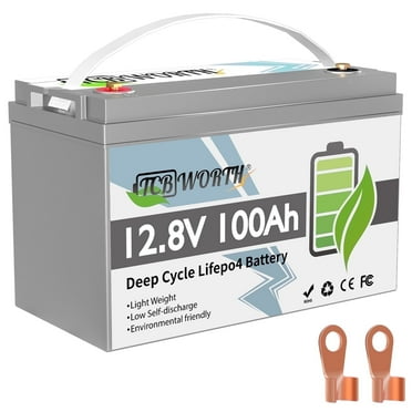 12V 100Ah LiFePO4 Lithium Battery,100A BMS,TCBWORTH BCI Group 31 Battery for RV,Solar,Marine,Camping,Trolling Motor,off-Grid,Backup Power,Motorhome,15000 Deep Cycles