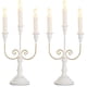 thumbnail image 1 of Candelabro cónico blanco para centro de mesa, candelabros de 3 tallos para centros de mesa de boda, candelabros de metal para mesa, chimenea, 1 of 5