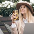 thumbnail image 5 of 20oz Coffee Tumblers Yellow and Brown Of Leopard Print Stainless Steel Vacuum Insulated Travel Tumbler Coffee Cups Mug with Lid and Straw with Cleaning Brush for Cold & Hot Drinks, 5 of 5