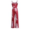 thumbnail image 2 of Mono Suelto Con Estampado Causal Pierna Recta Ancha Correa De Espagueti Mono Sin Mangas Con Estampado Suave Y Elegante Rojo XL, 2 of 4
