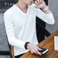 thumbnail image 2 of Suéter de punto de color sólido para hombre, jersey de negocios negro, ropa de hombre blanca lisa, sudadera con cuello en V, cálida, informal, tendencia 2024 XT, 2 of 5