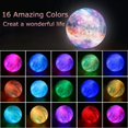 thumbnail image 2 of Lampe Lune 3D, 16 Couleurs Lumière LED Lampe Spatiale Lune Diamètre 15cm, Rechargeable par USB avec Télécommande, 2 of 4