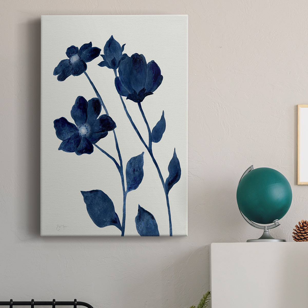 Indigo Bloom I Premium Gallery Wrapped Canvas - Ready to Hang