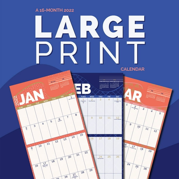 Large Calendar 2022 Trends International 2022 Large Print Wall Calendar - Walmart.com