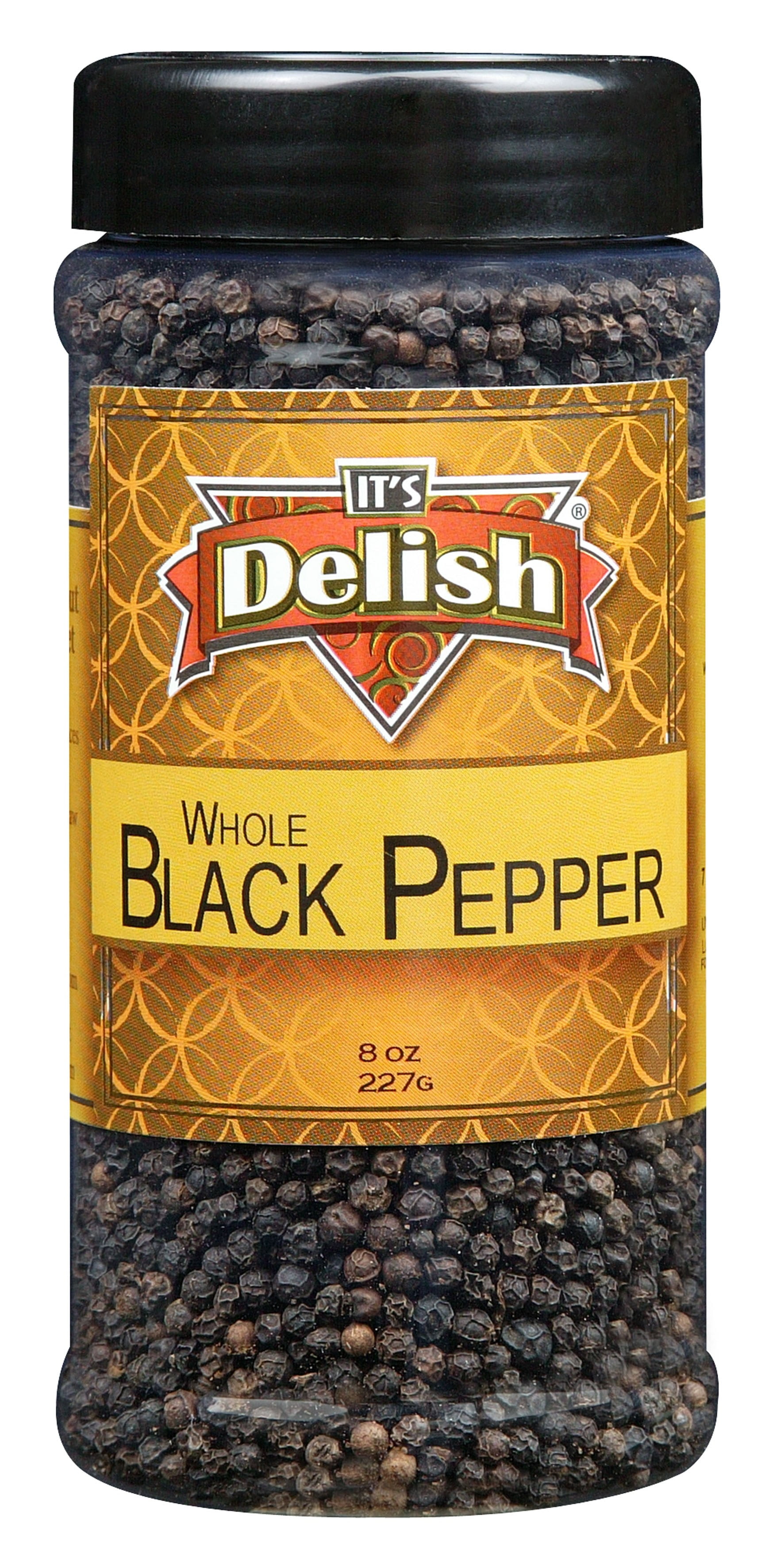 Delish Whole Black Pepper, 7 Oz