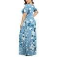 thumbnail image 3 of UPPADA Women's Plus Size Maxi Dresses for Curvy Women Summer Short Sleeve Casual Long Dress Floral Casual Tshirts Dresses Smocked Backless Beach Flowy Loose Dress with Pockets Multicolor,XL, 3 of 6