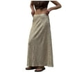 thumbnail image 2 of AGWOLF Women's Sparkle Sequin Maxi Skirt Glitter High Waist Stretchy Long Skirts Night Out Bodycon Party Clubwear Gold, 2 of 9