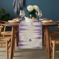 thumbnail image 2 of Wisteria Table Runner - 70 Inch Long, Kitchen Dining Table Runner Dresser Scarves, Spring Purple Flowers Butterflies Vintage Beige Farmhouse Decor for Coffee Tables Wedding Party Banquet, 2 of 8