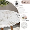 thumbnail image 3 of Christmas Snowflakes Round Tablecloth for 45-54 Inch Tables,Fitted Table Cover with Elastic Edge,Modern Xmas Winter Minimalist Waterproof Outdoor Table Cloth Protector for Patio Garden Dinner Picnic, 3 of 9