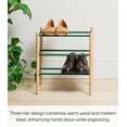 thumbnail image 6 of Yamazaki Home Expandable Shoe Rack, Forest Green, Steel, Supports 19.8 pounds, Expandable, 6 of 8