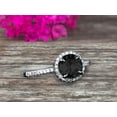 thumbnail image 1 of 1.75 Carat Round Cut Black Diamond Moissanite Engagement Ring On 10k White Gold Art Deco Halo Designed, 1 of 5