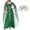 H-Green492, variant on FEIFLY Women Woman Halloween Dark Green Printed Slit Dress Solid Color Festival Clothing