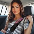 thumbnail image 4 of Yuyamidu Boho Car Seat Belt Covers Pink Flower Seat Belt Shoulder Pad Set of 2 Soft Flannel Shoulder Strap for Car Seatbelt Winter Auto Seat Belt Cover Accessories, 4 of 7