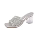 thumbnail image 1 of Sandalias de Mujer Cómodas Glitter Peep Toe Mules, Bloque de Talón Sandalias Transparentes de Cristal Verano, 1 of 9