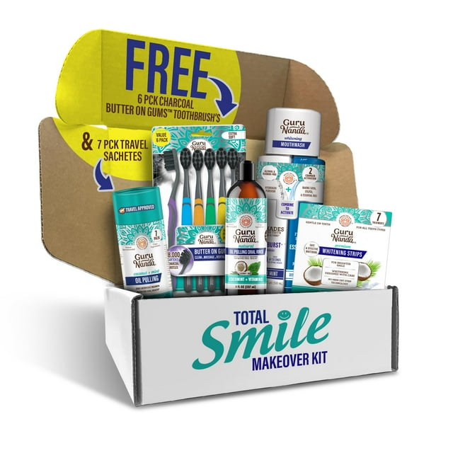 Kit de maquillaje Total Smile GuruNanda Charcoal con menta de coco