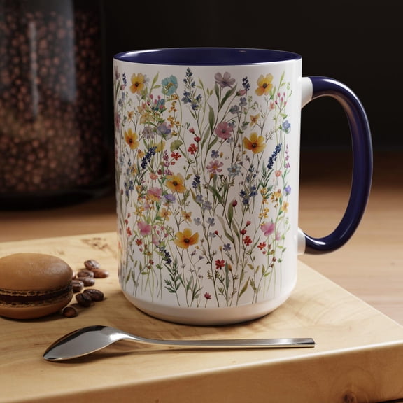 Wildflowers Coffee Mug: Botanical Floral Tea Cup, Nature Lover Gift