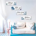 thumbnail image 4 of Decoración de pared Joyhawk con flores azules para dormitorio, 4 piezas, 30 x 10 cm, madera, 4 of 8