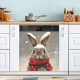 thumbnail image 5 of Dishwasher Magnetic Sticker 23x26 Inch Refrigerator Magnetic Sticker Washing Machine Magnetic Sticker Kitchen Panel Magnetic Sticker Home Decor Little Grey Christmas Rabbit, 5 of 6