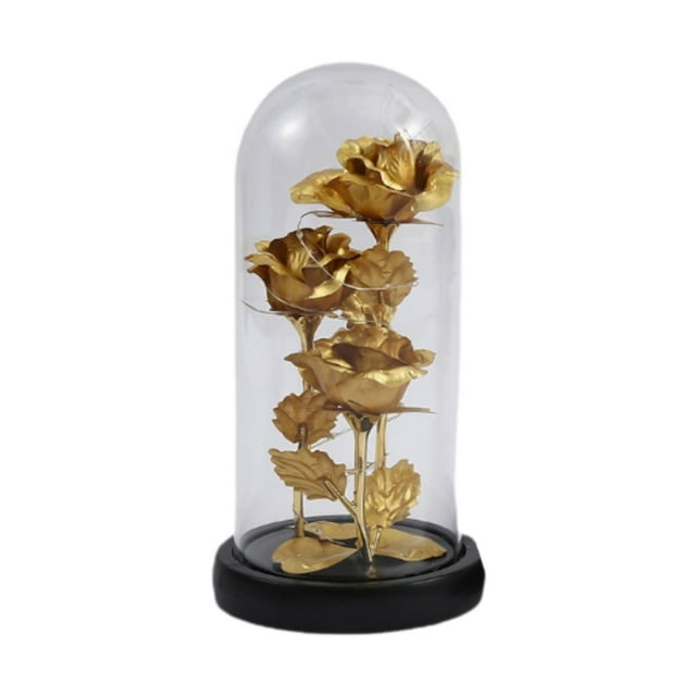 Día de San Valentín Rosa Regalo Flor Artificial Rosas Decoración para Esposa Madre Oro