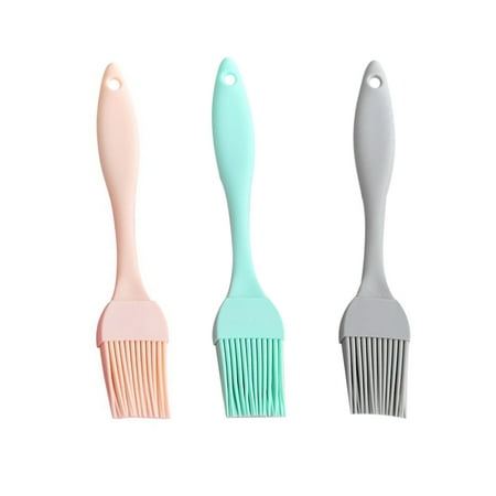 

Hemoton 3pcs Silicone Brush Baking Tool Barbecue Brush Baking Brush Kitchen Oil Sauce Cream Brush for Cookies BBQ (Green + Pink + Gray)