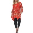 thumbnail image 2 of White Mark Women's Plus Size Paisley Tunic Top with Pockets, 2 of 5