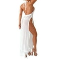 thumbnail image 4 of xiaxaixu Robe de Plage Tricotée pour Femmes, Dos Nu, Fendue, avec Franges, pour l'Été, 4 of 6