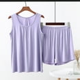 thumbnail image 2 of Endives Women's Tanks Camisole Summer Cotton Pajama Set Plus Size Soft Shorts Tank Top Sleeveless Sleepwear, 2 of 4