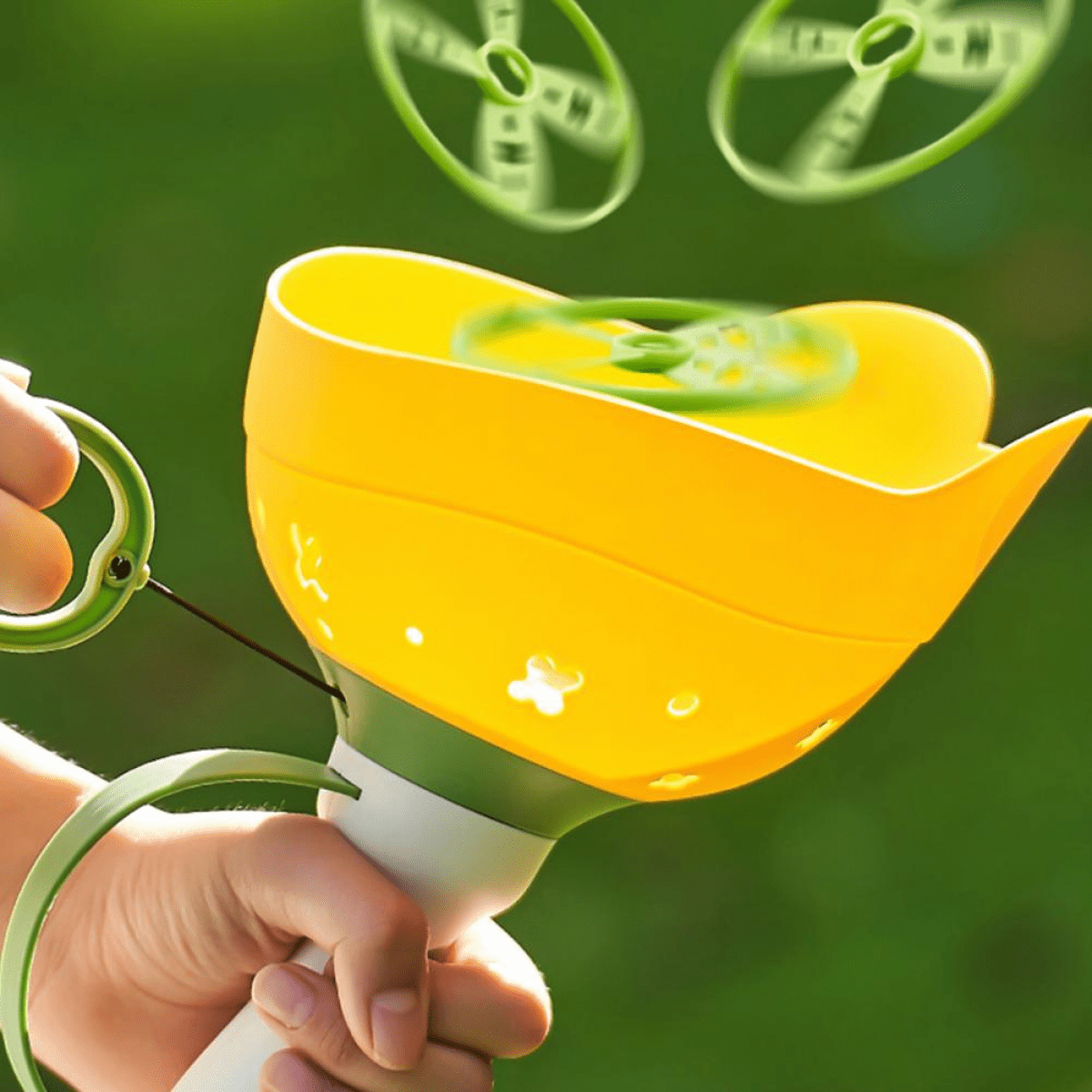 Flying Disc Launcher Toy for Kids, Launch and Catch Ball Game for Boys Girls Outdoor Activity & Christmas Birthday Gifts(Yellow)