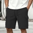 thumbnail image 2 of Thousandth Men Casual Cargo Shorts Elastic Waist Drawstring Summer Shorts Soft Breathable Multi Pocket Everyday Shorts Quilted Shorts for Men, 2 of 9