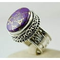 thumbnail image 3 of Navya Craft Purple Copper Turquoise 925 Sterling Silver Handmade Women Statement Ring Size 5.5, 3 of 5