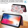 thumbnail image 5 of Allytech iPhone X/ iPhone XS Case with Card Holder, Stylish Flower with Glitter Bling Rhinestone Stand Shockproof Slim Fit Bumper Wallet Case for Apple iPhone X/ iPhone XS - Flower, 5 of 7