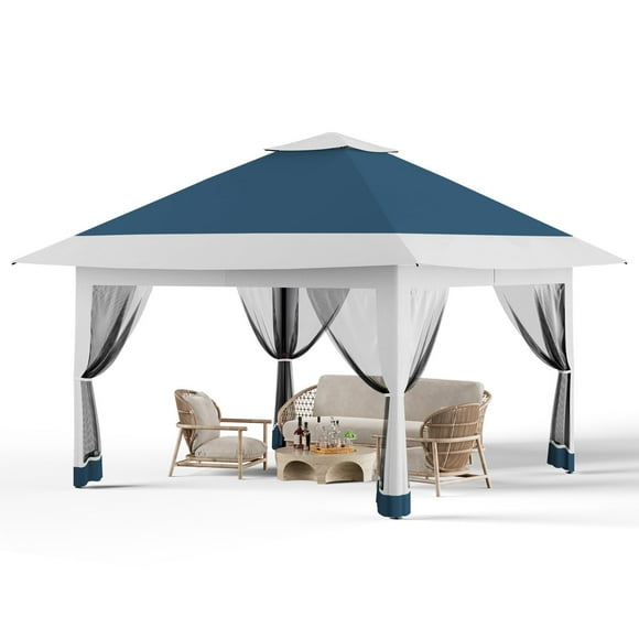 EDTara 12x12 Pergolas and Gazebos Clearance, Outdoor Gazebo for Patio Canopy Tent with Mosquito Netting & Height Adjustable, Heavy Duty Party Tent and Shelter for Backyard, Lawn