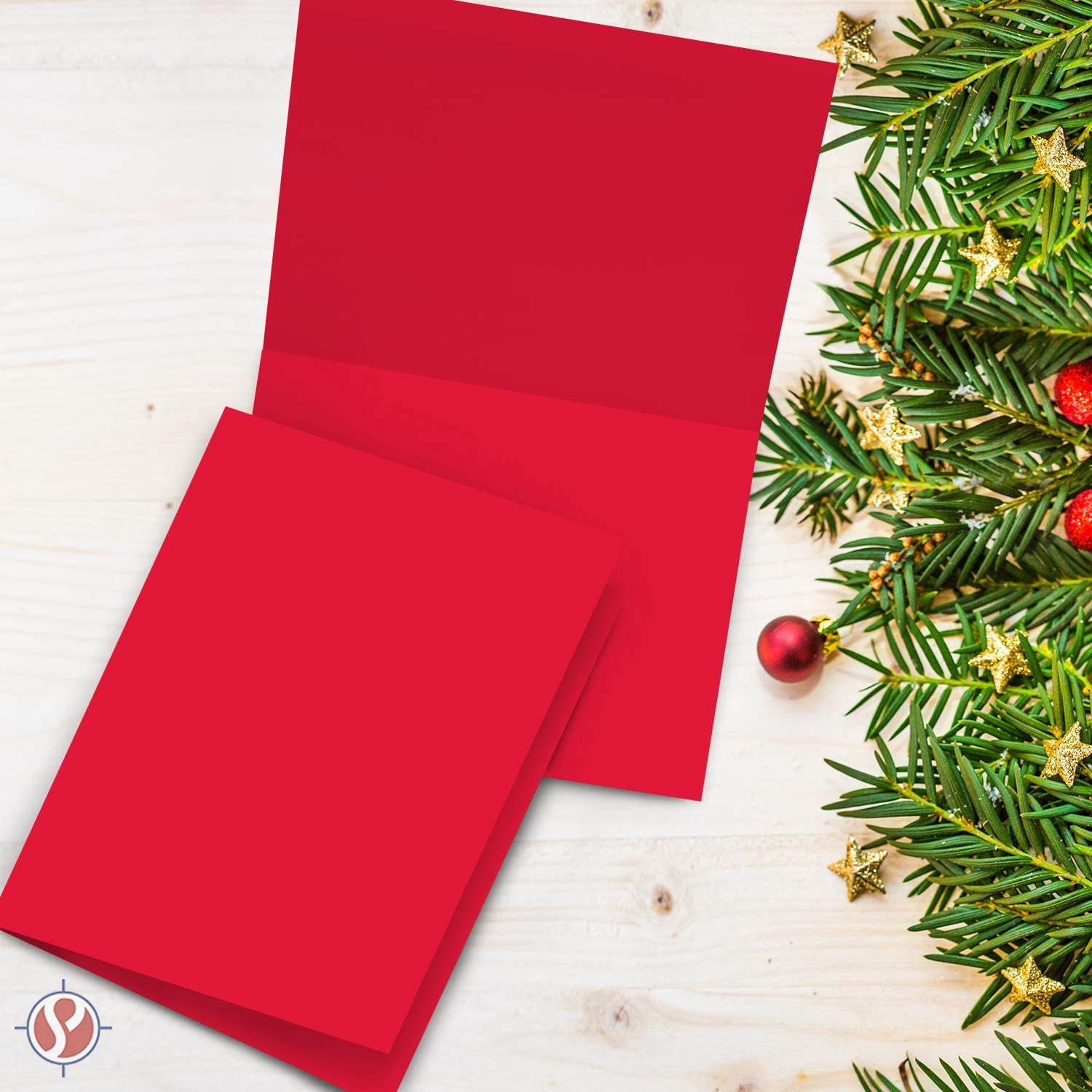 Red Blank 4 x 5.5 Greeting Cards with Red A2 Envelopes - 25 Cards & Envelopes